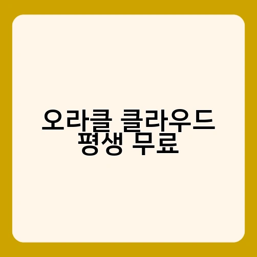 오라클 클라우드 평생 무료 1