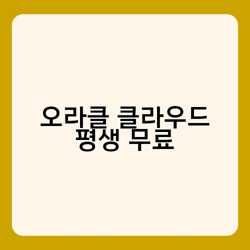 오라클 클라우드 평생 무료 4