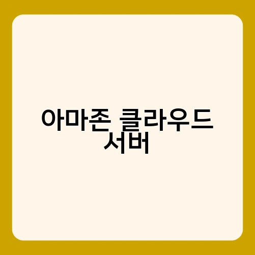 아마존 클라우드 서버