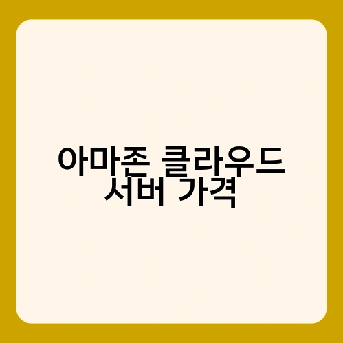 아마존 클라우드 서버 가격