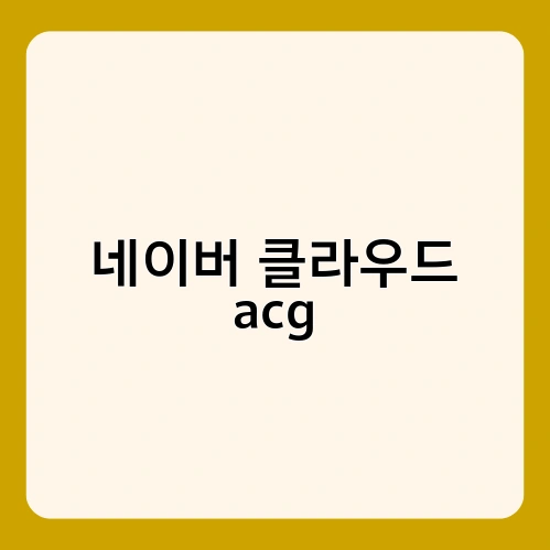 네이버 클라우드 acg 2