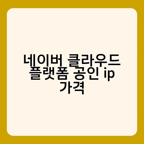 네이버 클라우드 플랫폼 공인 ip 가격