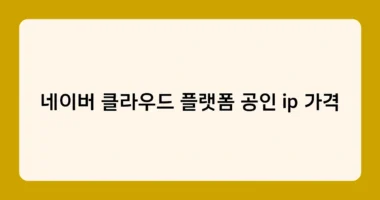 네이버 클라우드 플랫폼 공인 ip 가격 썸네일