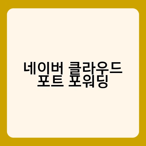 네이버 클라우드 포트 포워딩 1