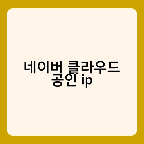 네이버 클라우드 공인 ip