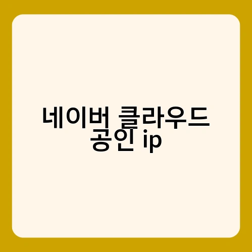 네이버 클라우드 공인 ip 1