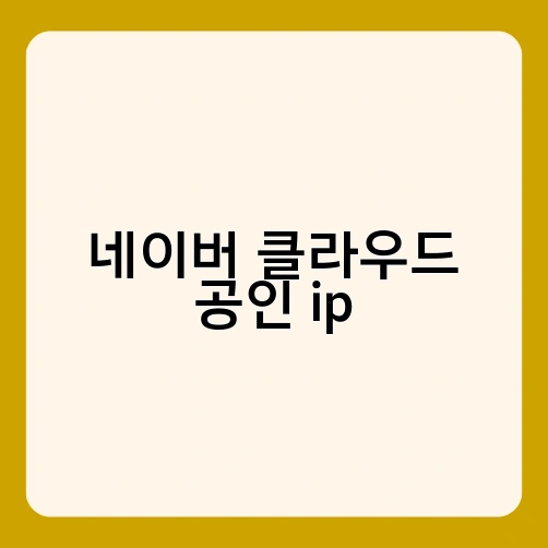네이버 클라우드 공인 ip 4