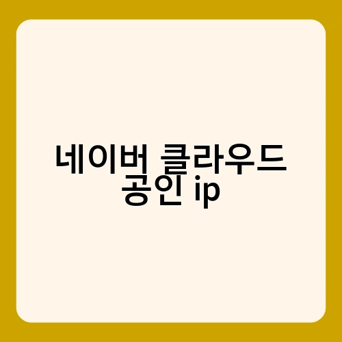 네이버 클라우드 공인 ip 3