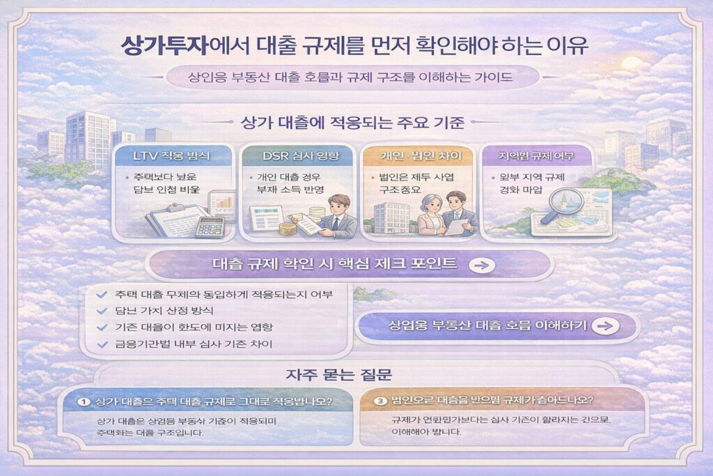 상가투자 대출 규제 확인 방법