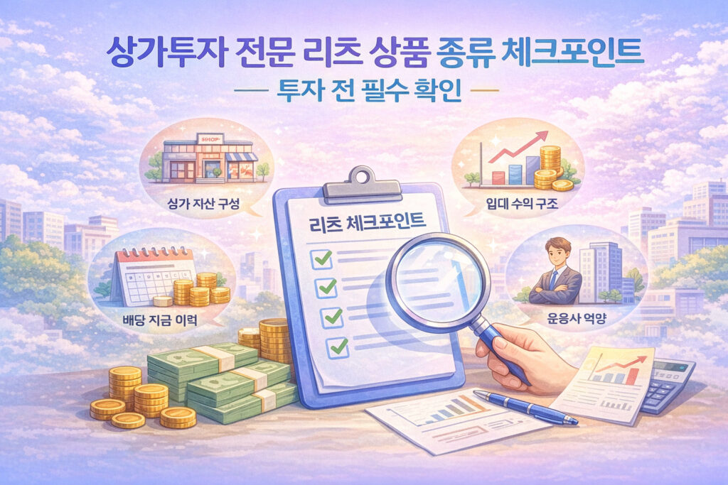 상가투자 전문 리츠 상품 종류