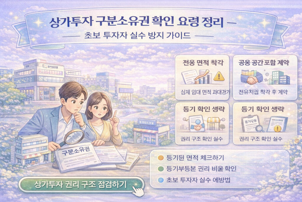 상가투자 구분소유권 확인 요령