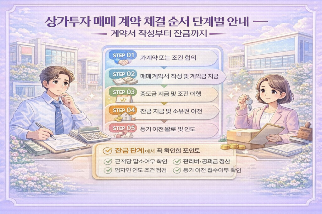 상가투자 매매 계약 체결 순서