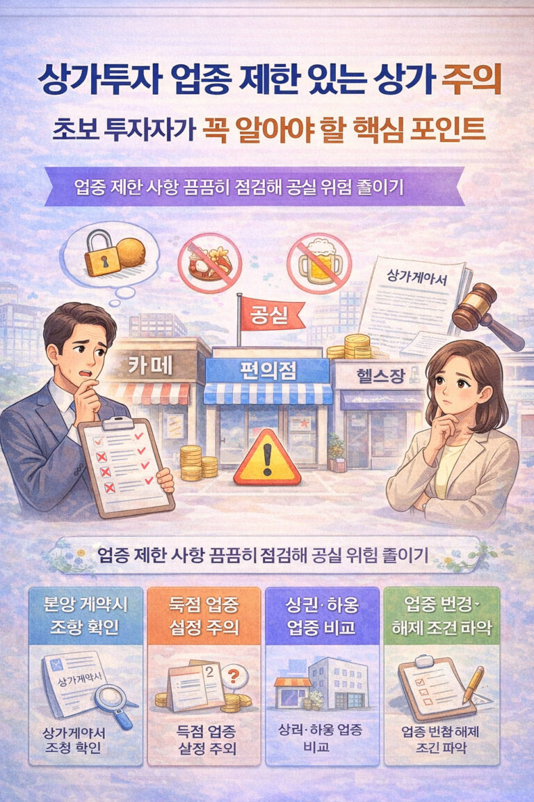 상가투자 업종 제한 있는 상가 주의